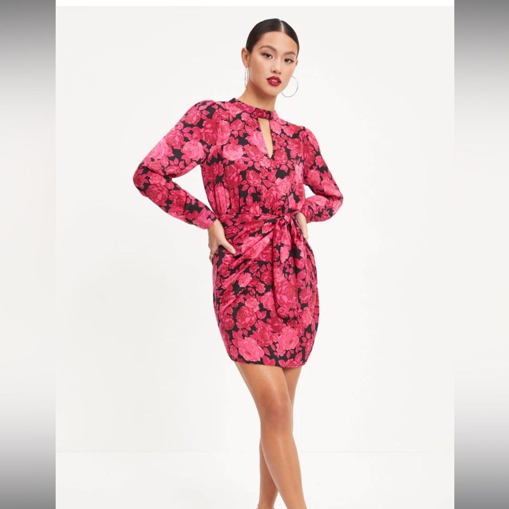 JENNA FLORAL CUTOUT MINI DRESS